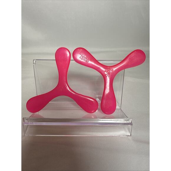 Cap'n Crunch Accessories - Cap'n Crunch Cereal Prize / Premium Pink Boomerang Circa 1990 Lot Of 2